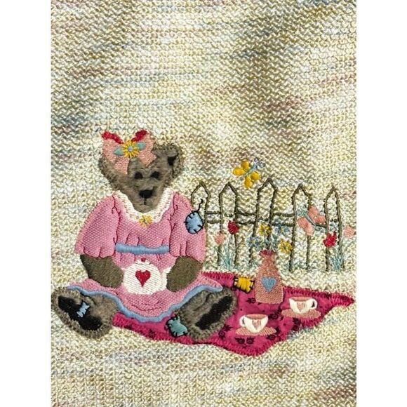 Suttons Womens Large Retro Waffle Knit Teddy Bear Vest & T-shirt Set Cottagecore - Picture 9 of 15